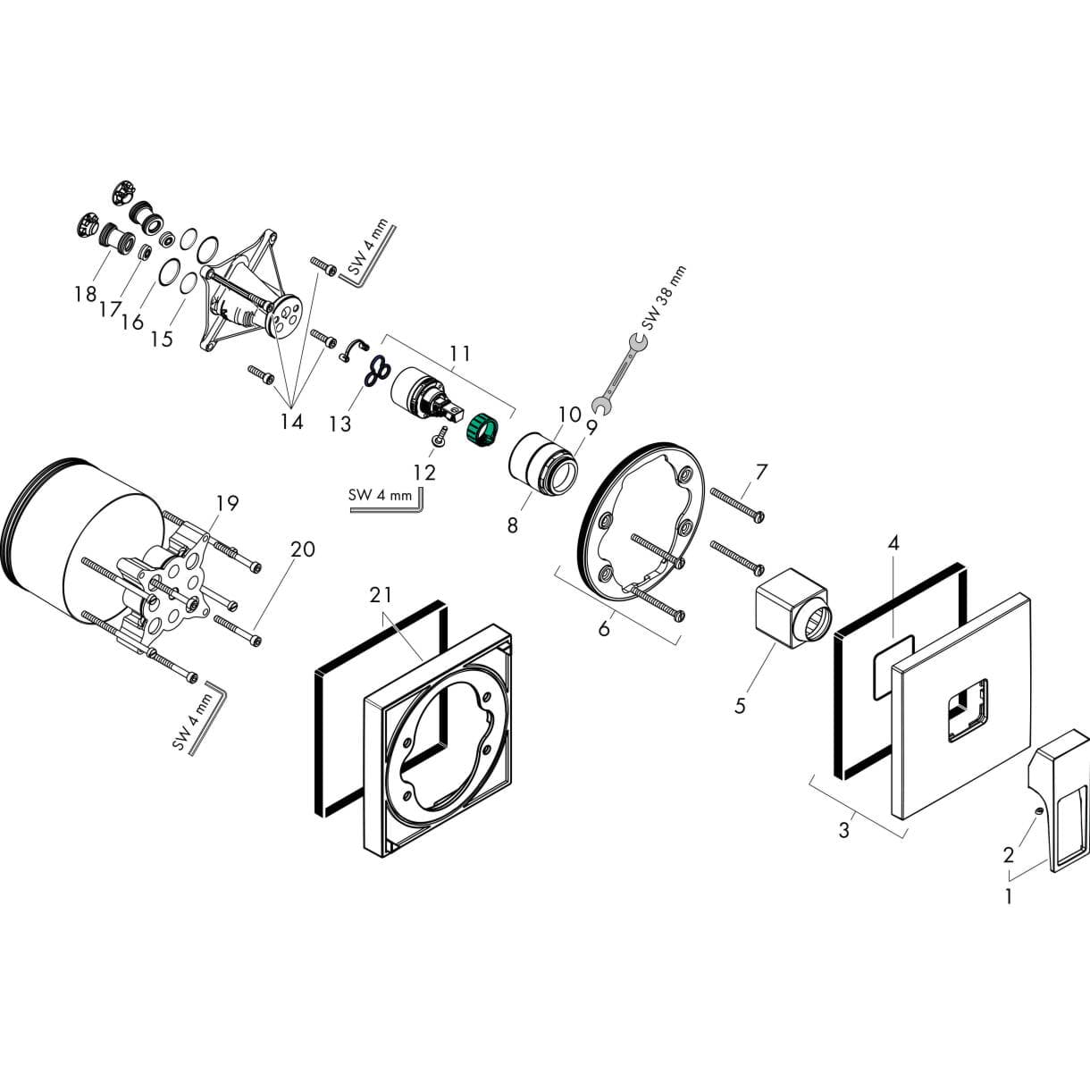 Bild von HANSGROHE Metropol Single lever shower mixer for concealed installation with loop handle for iBox universal Chrome 74565000
