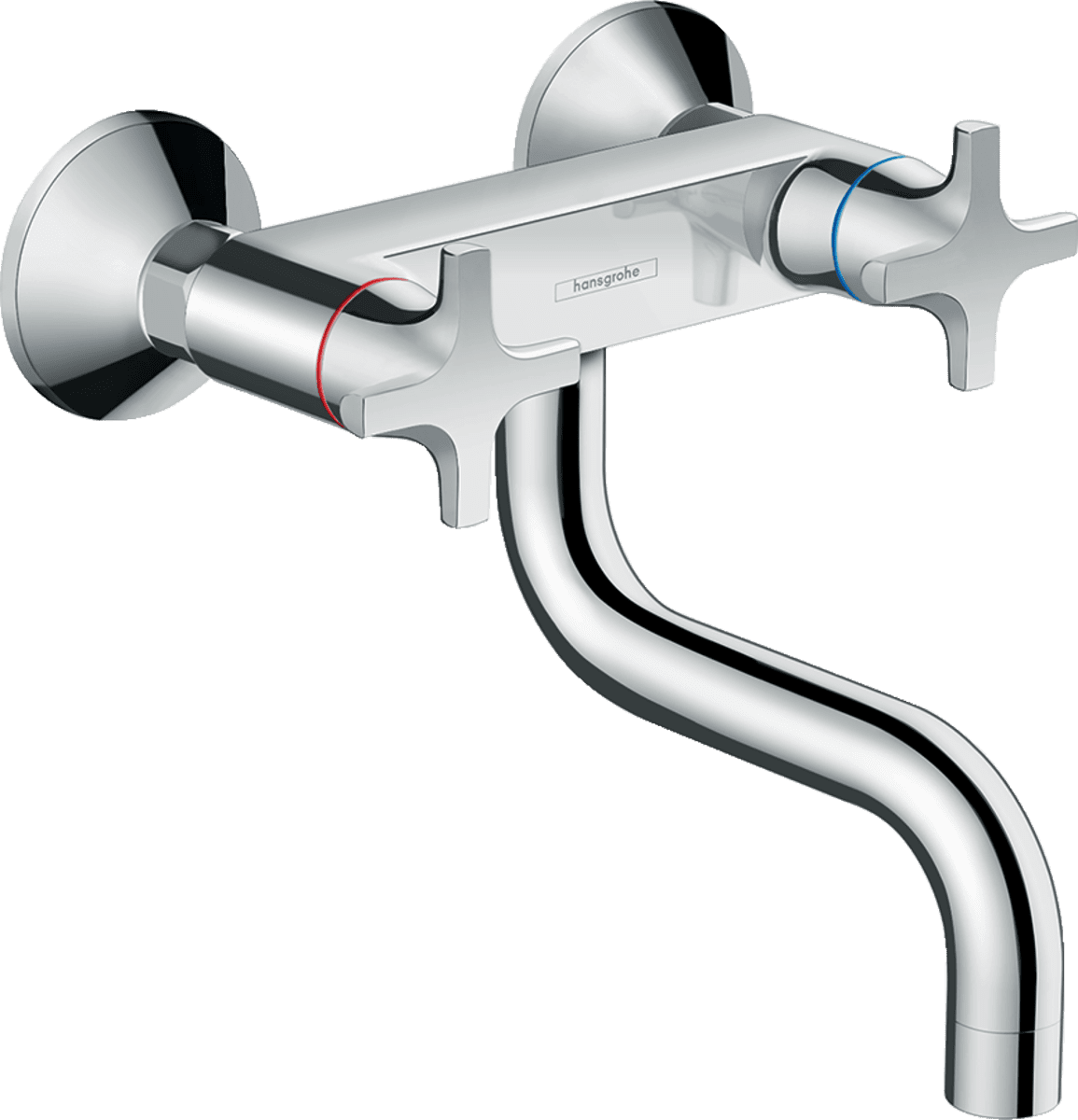 Bild von HANSGROHE Logis M32 2-Griff Küchenmischer, Wandmontage Lowspout, 1jet Chrom 71287000