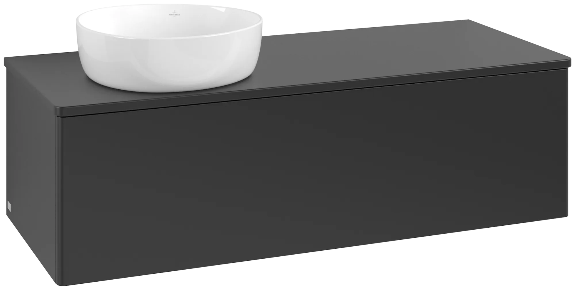 Bild von VILLEROY BOCH Antao Waschbeckenunterschrank, mit Beleuchtung, 1 Auszug, 1200 x 360 x 500 mm, Front ohne Struktur, Black Matt Lacquer / Black Matt Lacquer #L33010PD