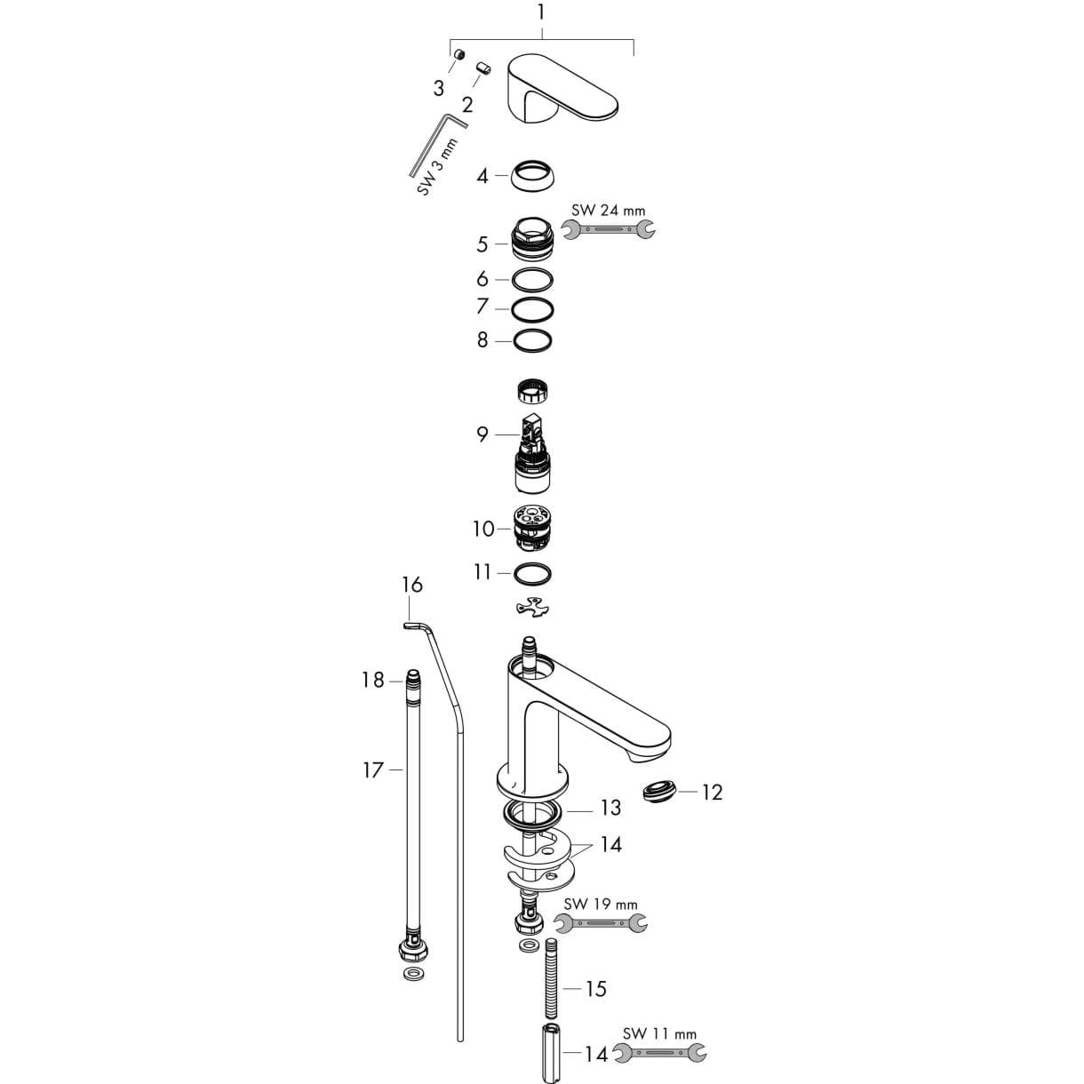 Picture of HANSGROHE Rebris S Single lever basin mixer 110 CoolStart EcoSmart+ with pop-up waste set Chrome 72588000