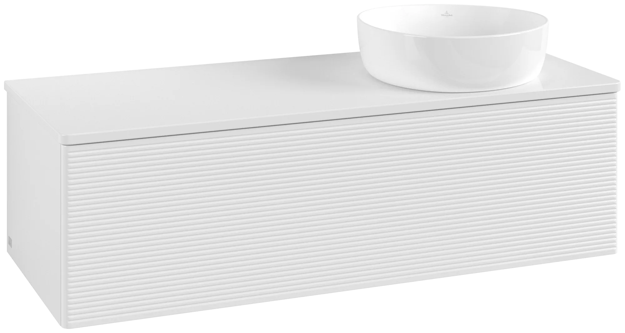 Bild von VILLEROY BOCH Antao Waschbeckenunterschrank, mit Beleuchtung, 1 Auszug, 1200 x 360 x 500 mm, Front mit Struktur, Glossy White Lacquer / Glossy White Lacquer #L34110GF