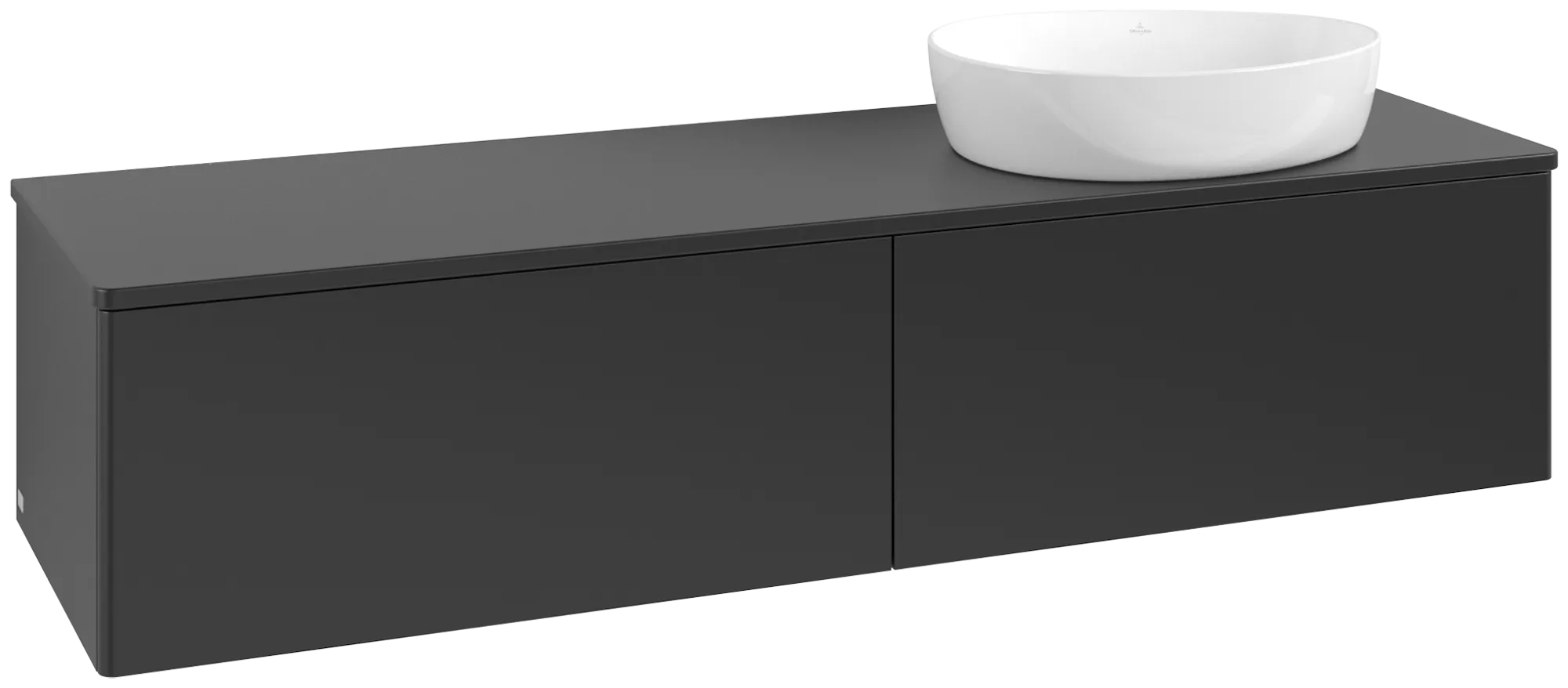 Bild von VILLEROY BOCH Antao Waschbeckenunterschrank, mit Beleuchtung, 2 Auszüge, 1600 x 360 x 500 mm, Front ohne Struktur, Black Matt Lacquer / Black Matt Lacquer #L38050PD
