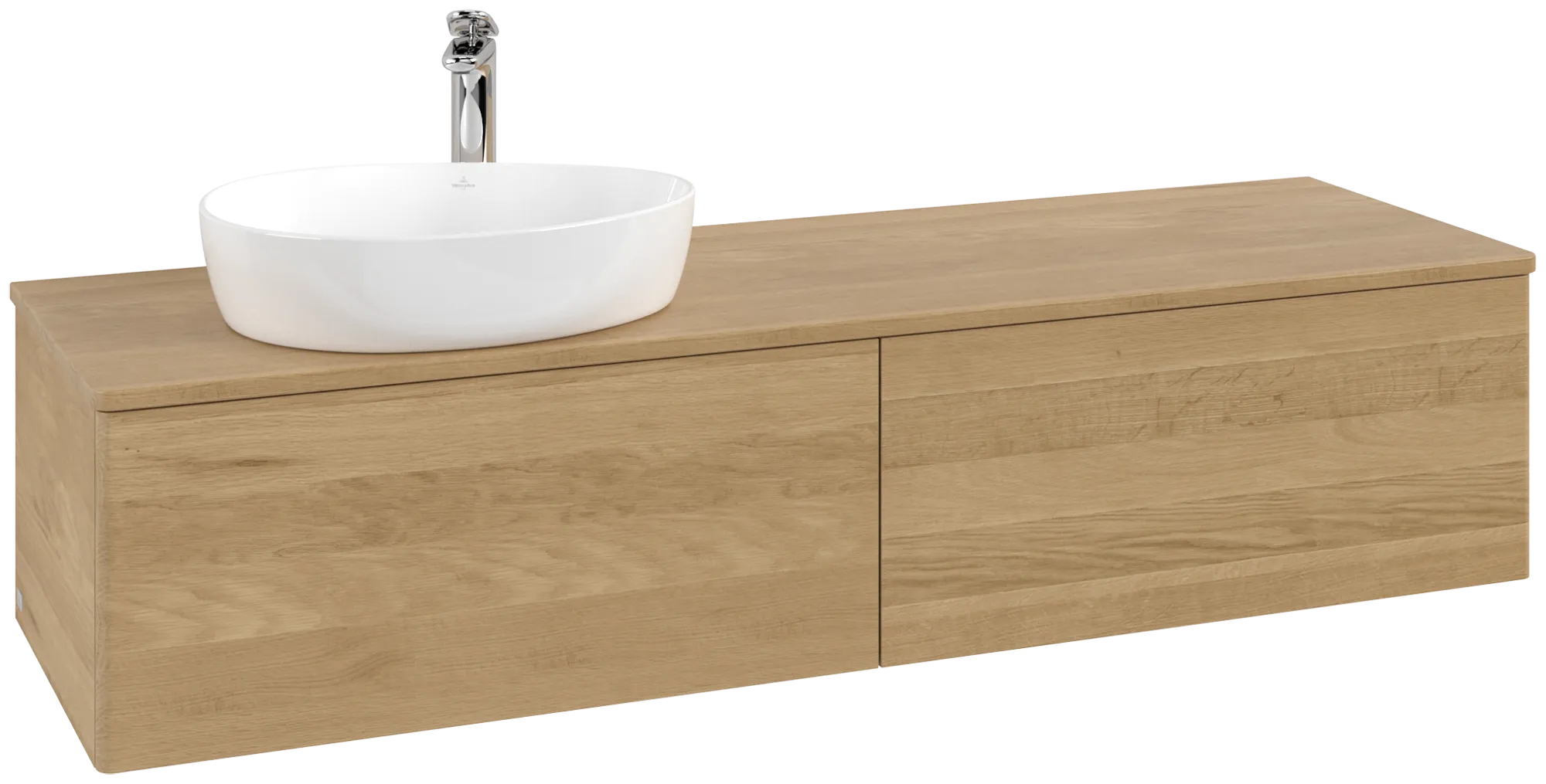Bild von VILLEROY BOCH Antao Waschbeckenunterschrank, mit Beleuchtung, 2 Auszüge, 1600 x 360 x 500 mm, Front ohne Struktur, Honey Oak / Honey Oak #L37051HN