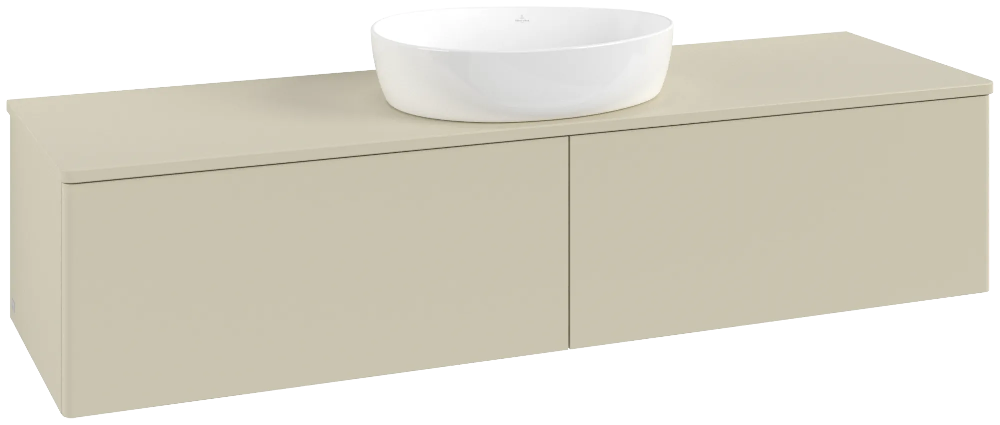 Bild von VILLEROY BOCH Antao Waschbeckenunterschrank, mit Beleuchtung, 2 Auszüge, 1600 x 360 x 500 mm, Front ohne Struktur, Silk Grey Matt Lacquer / Silk Grey Matt Lacquer #L36010HJ