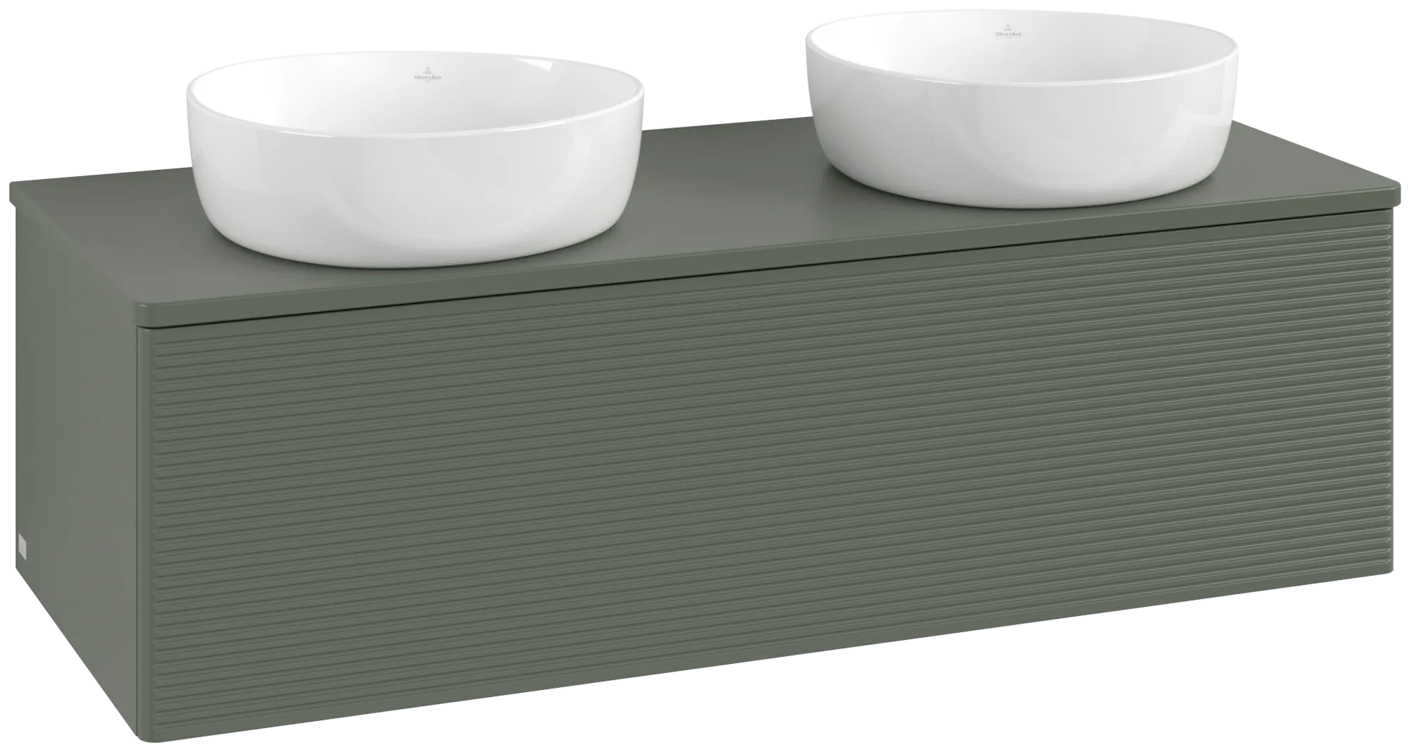 Bild von VILLEROY BOCH Antao Waschbeckenunterschrank, mit Beleuchtung, 1 Auszug, 1200 x 360 x 500 mm, Front mit Struktur, Leaf Green Matt Lacquer / Leaf Green Matt Lacquer #L35110HL