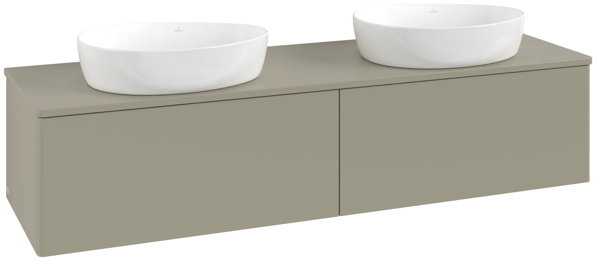 Bild von VILLEROY BOCH Antao Waschbeckenunterschrank, mit Beleuchtung, 2 Auszüge, 1600 x 360 x 500 mm, Front ohne Struktur, Stone Grey Matt Lacquer / Stone Grey Matt Lacquer #L39010HK