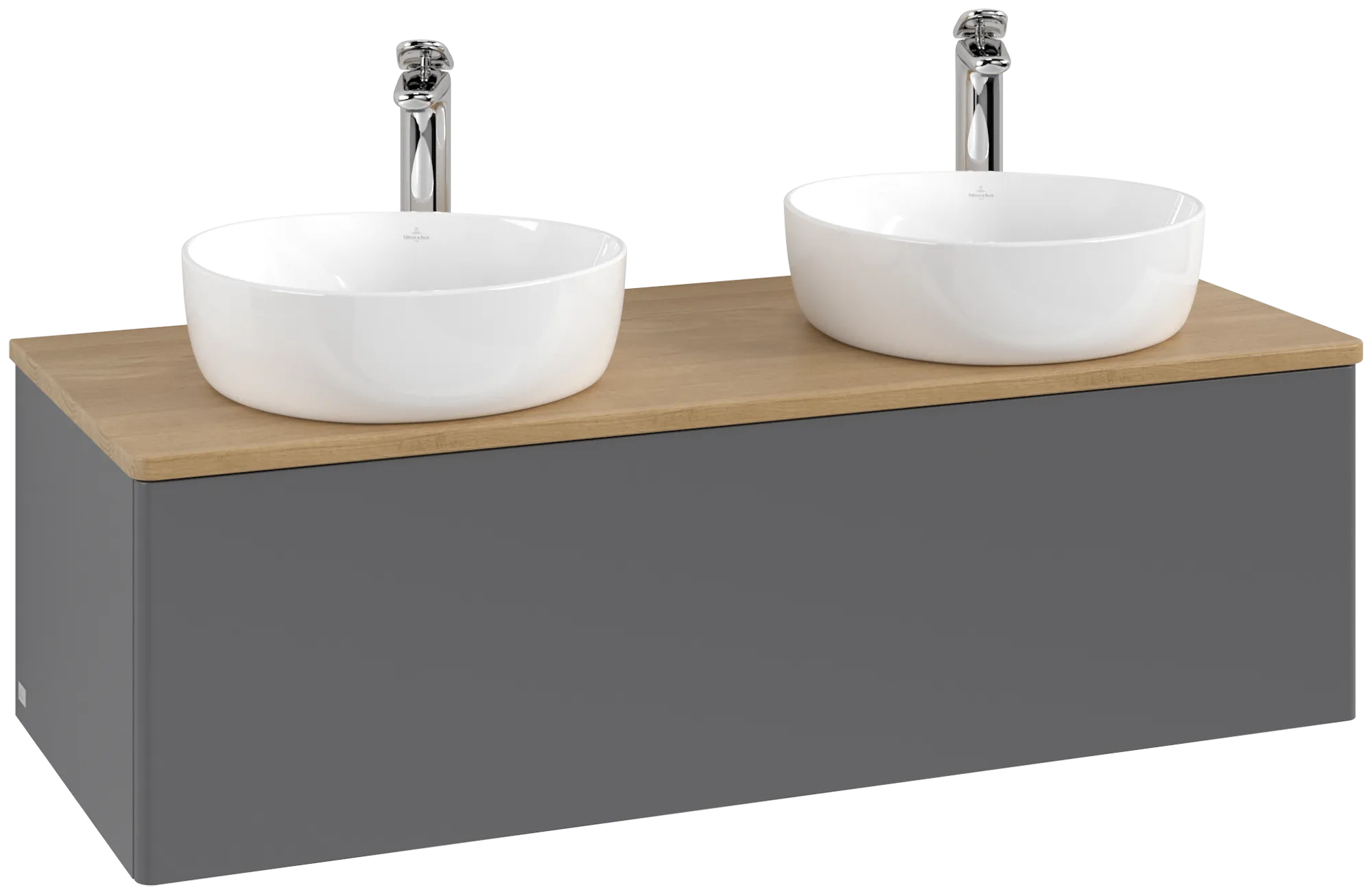 Bild von VILLEROY BOCH Antao Waschbeckenunterschrank, mit Beleuchtung, 1 Auszug, 1200 x 360 x 500 mm, Front ohne Struktur, Anthracite Matt Lacquer / Honey Oak #L35051GK