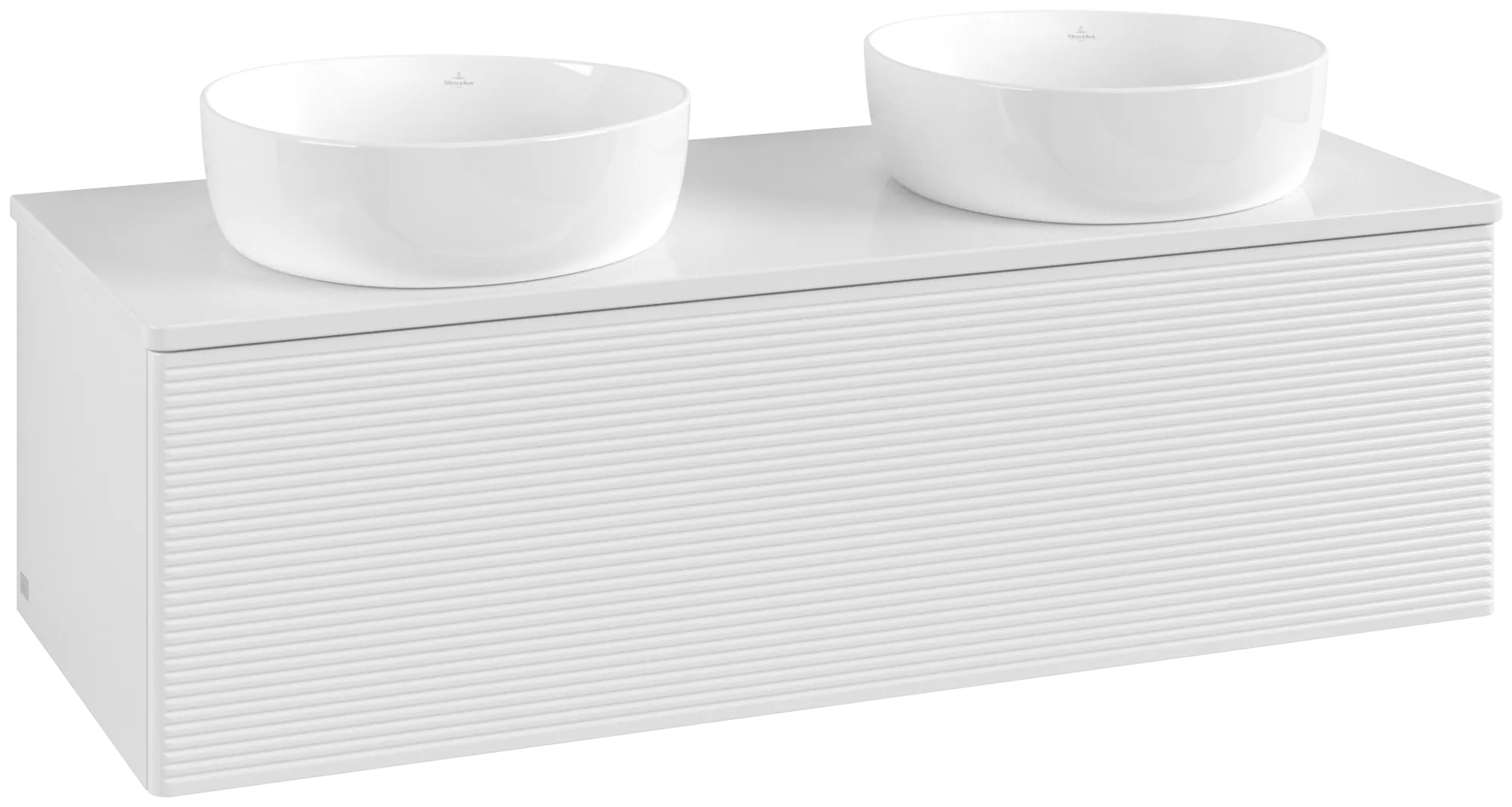 Bild von VILLEROY BOCH Antao Waschbeckenunterschrank, mit Beleuchtung, 1 Auszug, 1200 x 360 x 500 mm, Front mit Struktur, Glossy White Lacquer / Glossy White Lacquer #L35150GF