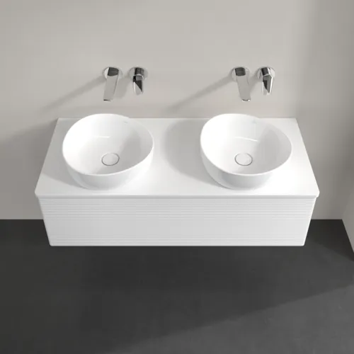 Bild von VILLEROY BOCH Antao Waschbeckenunterschrank, mit Beleuchtung, 1 Auszug, 1200 x 360 x 500 mm, Front mit Struktur, Glossy White Lacquer / Glossy White Lacquer #L35150GF