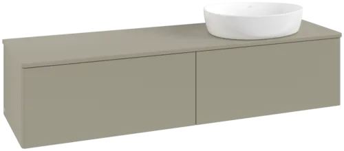 Bild von VILLEROY BOCH Antao Waschbeckenunterschrank, mit Beleuchtung, 2 Auszüge, 1600 x 360 x 500 mm, Front ohne Struktur, Stone Grey Matt Lacquer / Stone Grey Matt Lacquer #L38010HK