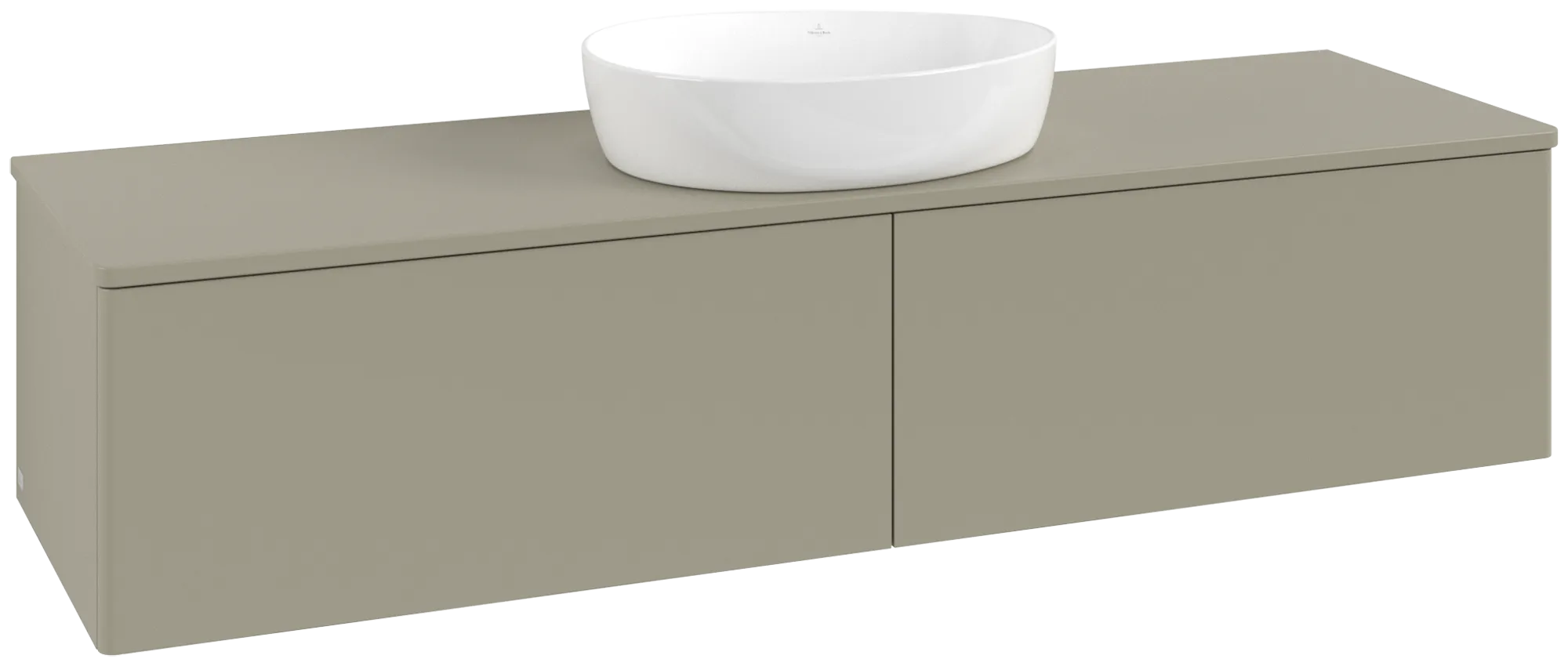Bild von VILLEROY BOCH Antao Waschbeckenunterschrank, mit Beleuchtung, 2 Auszüge, 1600 x 360 x 500 mm, Front ohne Struktur, Stone Grey Matt Lacquer / Stone Grey Matt Lacquer #L36050HK