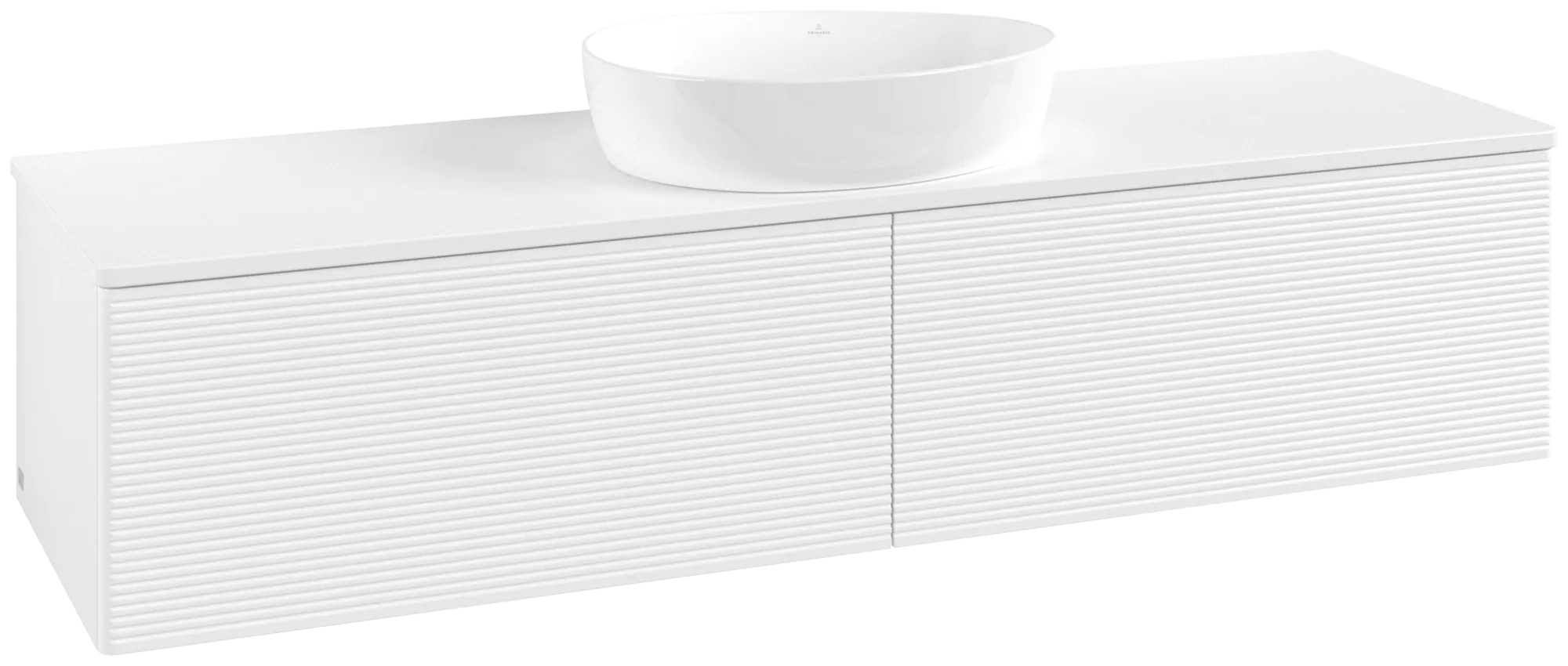 Bild von VILLEROY BOCH Antao Waschbeckenunterschrank, mit Beleuchtung, 2 Auszüge, 1600 x 360 x 500 mm, Front mit Struktur, White Matt Lacquer / White Matt Lacquer #L36150MT