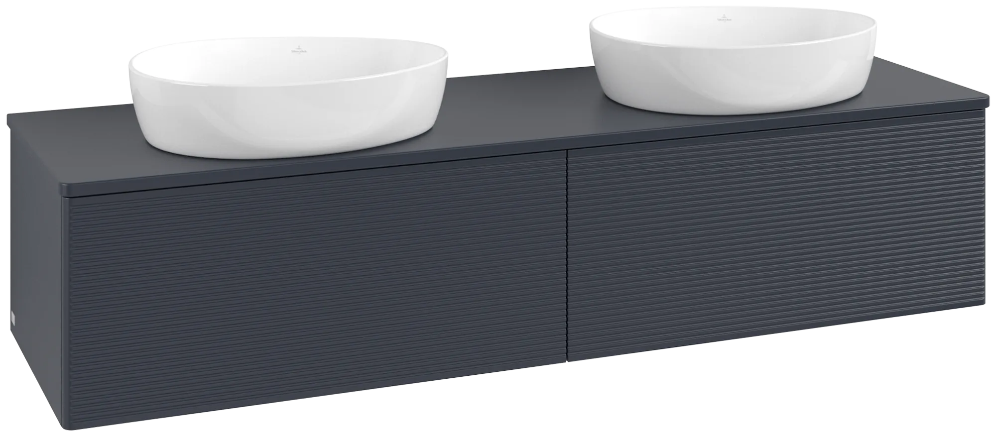 Bild von VILLEROY BOCH Antao Waschbeckenunterschrank, mit Beleuchtung, 2 Auszüge, 1600 x 360 x 500 mm, Front mit Struktur, Midnight Blue Matt Lacquer / Midnight Blue Matt Lacquer #L39110HG
