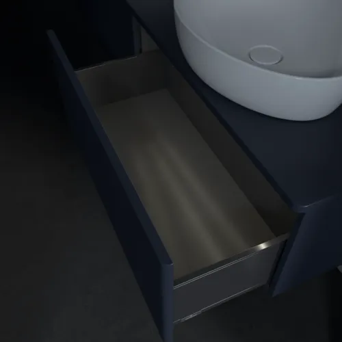 Obrázek VILLEROY BOCH Antao Vanity unit, with lighting, 2 pull-out compartments, 1600 x 360 x 500 mm, Front with grain texture, Midnight Blue Matt Lacquer / Midnight Blue Matt Lacquer #L39110HG