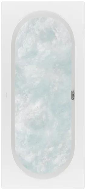 Bild von VILLEROY BOCH Loop & Friends rechteckige Badewanne, mit Whirlpoolsystem Special Combipool Active (AP), inklusive Multiplex Trio Ab- und Überlaufgarnitur mit Wanneneinlauf, 1800 x 800 mm, Weiß Alpin #UAP180LFO2B2V01