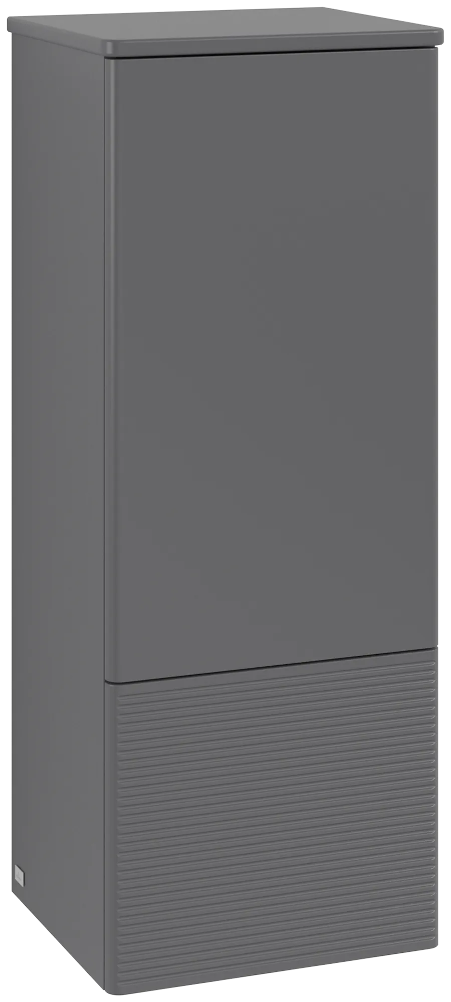 Bild von VILLEROY BOCH Antao Mittelschrank, mit Beleuchtung, 1 Tür, 414 x 1039 x 356 mm, Front mit Struktur, Anthracite Matt Lacquer / Anthracite Matt Lacquer #L43100GK
