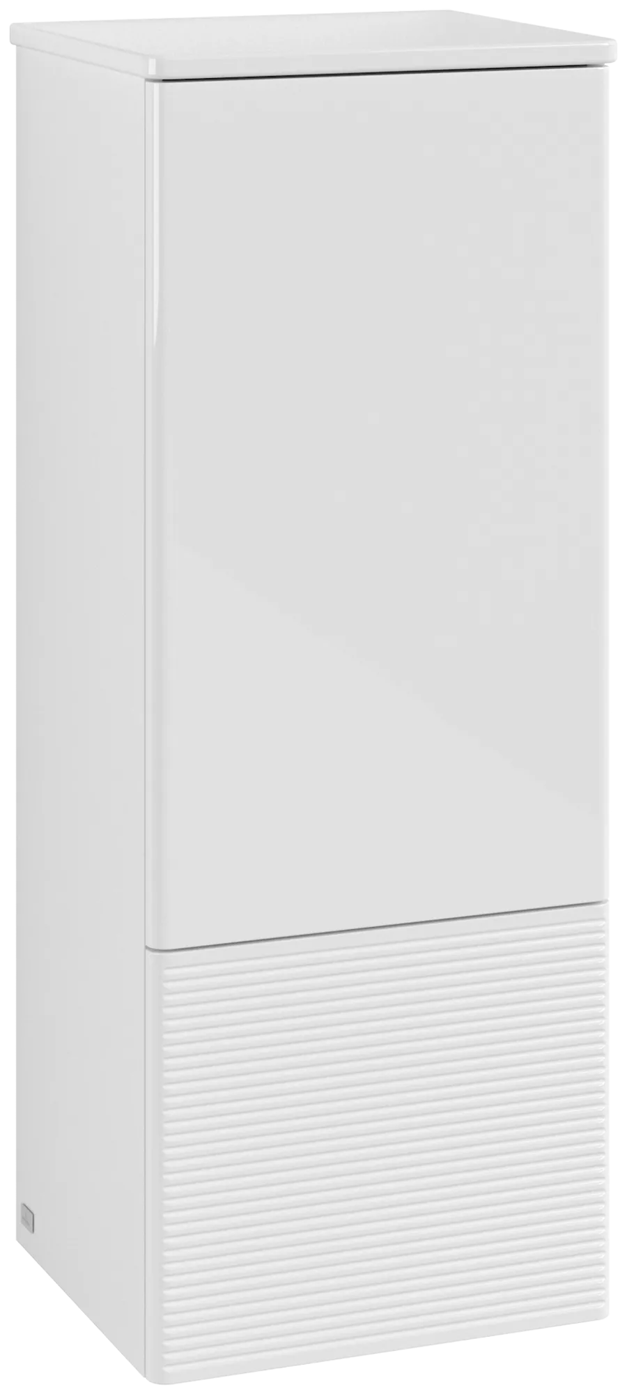 Bild von VILLEROY BOCH Antao Mittelschrank, mit Beleuchtung, 1 Tür, 414 x 1039 x 356 mm, Front mit Struktur, Glossy White Lacquer / Glossy White Lacquer #L43100GF