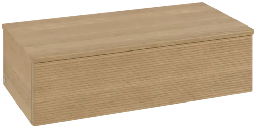 Bild von VILLEROY BOCH Antao Sideboard, mit Beleuchtung, 1 Auszug, 1000 x 268 x 500 mm, Front mit Struktur, Honey Oak / Honey Oak #L40101HN