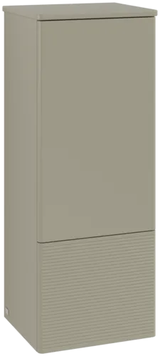 Bild von VILLEROY BOCH Antao Mittelschrank, mit Beleuchtung, 1 Tür, 414 x 1039 x 356 mm, Front mit Struktur, Stone Grey Matt Lacquer / Stone Grey Matt Lacquer #L43100HK