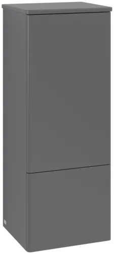Bild von VILLEROY BOCH Antao Mittelschrank, mit Beleuchtung, 1 Tür, 414 x 1039 x 356 mm, Front ohne Struktur, Anthracite Matt Lacquer / Anthracite Matt Lacquer #L43000GK