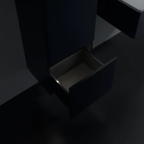 Obrázek VILLEROY BOCH Antao Medium-height cabinet, with lighting, 1 door, 414 x 1039 x 356 mm, Front with grain texture, Midnight Blue Matt Lacquer / Midnight Blue Matt Lacquer #L44100HG