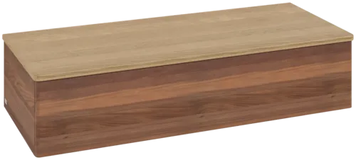Bild von VILLEROY BOCH Antao Sideboard, mit Beleuchtung, 1 Auszug, 1200 x 268 x 500 mm, Front ohne Struktur, Warm Walnut / Honey Oak #L41001HM