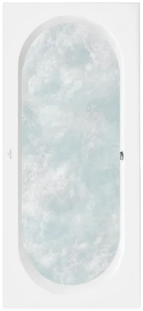 Obrázek VILLEROY BOCH O.novo Rectangular bath, with whirlpool system Combipool Entry (CE), included Multiplex Trio outlet and overflow fitting with water inlet, 1800 x 800 mm, White Alpin #UCE180CAS2B1V01