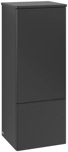 Bild von VILLEROY BOCH Antao Mittelschrank, mit Beleuchtung, 1 Tür, 414 x 1039 x 356 mm, Front mit Struktur, Black Matt Lacquer / Black Matt Lacquer #L44100PD