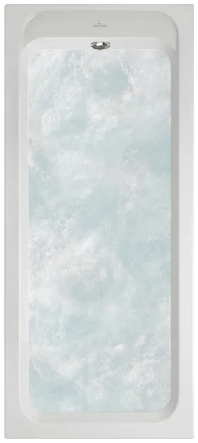 Bild von VILLEROY BOCH Architectura rechteckige Badewanne, mit Whirlpoolsystem Special Combipool Active (AP), inklusive Multiplex Trio Ab- und Überlaufgarnitur mit Wanneneinlauf, 1700 x 750 mm, Weiß Alpin #UAP170ARA2B1V01