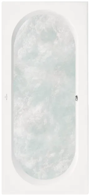 Bild von VILLEROY BOCH O.novo rechteckige Badewanne, mit Whirlpoolsystem Combipool Entry (CE), inklusive Multiplex Trio Ab- und Überlaufgarnitur mit Wanneneinlauf, 1900 x 900 mm, Weiß Alpin #UCE190CAS2B1V01