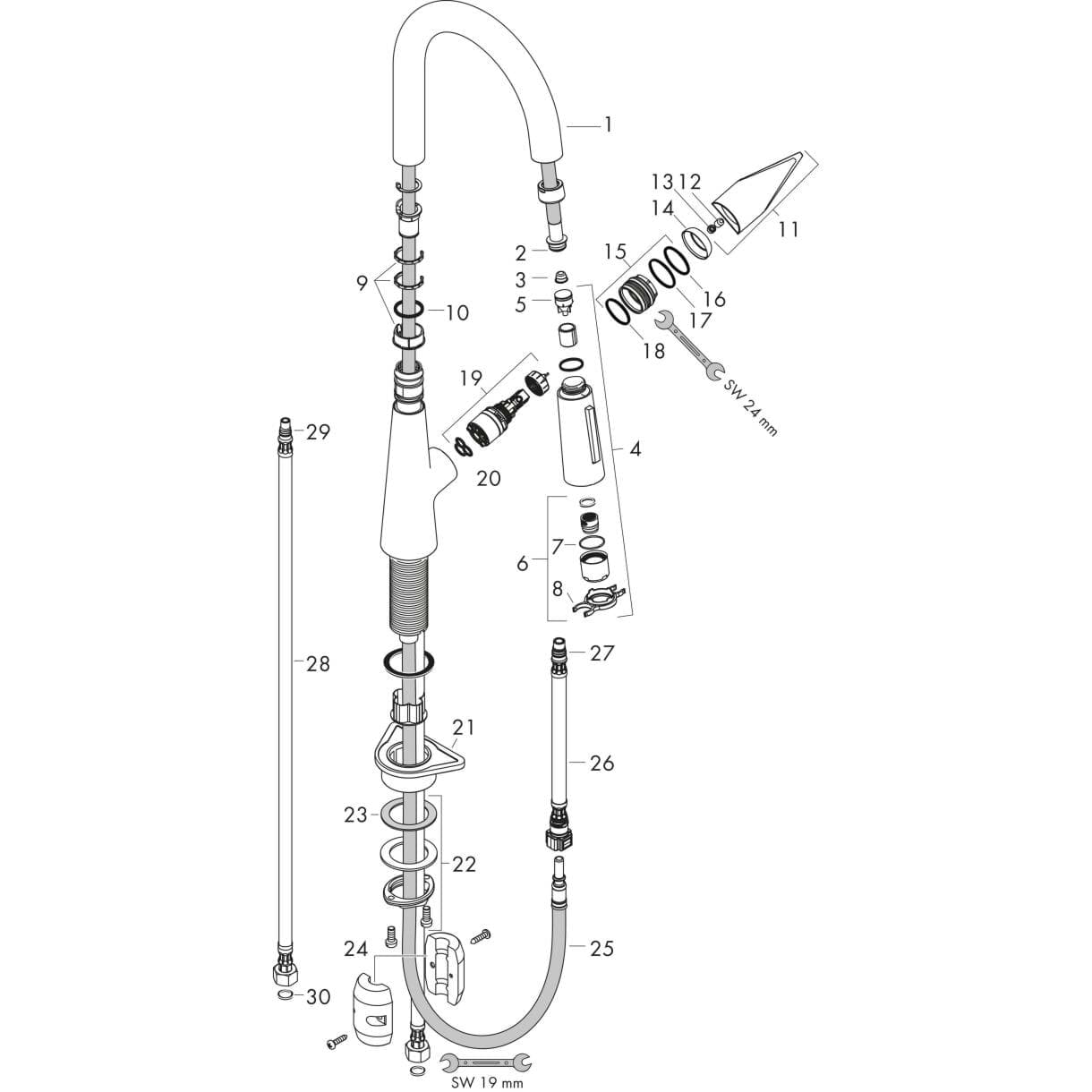Picture of HANSGROHE Talis M51 Single lever kitchen mixer 160, pull-out spray, 2jet Chrome 72815000