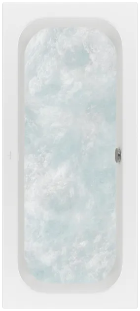 Bild von VILLEROY BOCH Loop & Friends rechteckige Badewanne, mit Whirlpoolsystem Combipool Comfort (CC), inklusive Multiplex Trio Ab- und Überlaufgarnitur mit Wanneneinlauf, 1800 x 800 mm, Weiß Alpin #UCC180LFS2B1V01