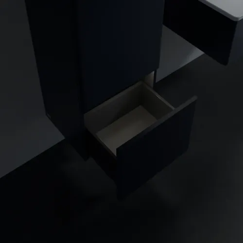 Obrázek VILLEROY BOCH Antao Medium-height cabinet, with lighting, 1 door, 414 x 1039 x 356 mm, Front without structure, Midnight Blue Matt Lacquer / Midnight Blue Matt Lacquer #L43000HG