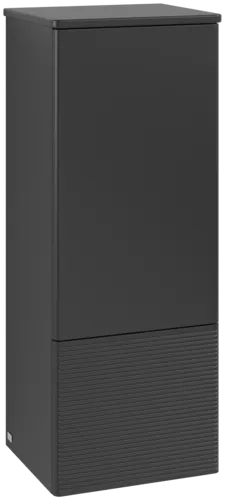 Bild von VILLEROY BOCH Antao Mittelschrank, mit Beleuchtung, 1 Tür, 414 x 1039 x 356 mm, Front mit Struktur, Black Matt Lacquer / Black Matt Lacquer #L43100PD