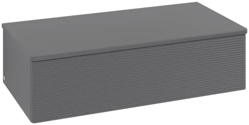 Bild von VILLEROY BOCH Antao Sideboard, mit Beleuchtung, 1 Auszug, 1000 x 268 x 500 mm, Front mit Struktur, Anthracite Matt Lacquer / Anthracite Matt Lacquer #L40100GK