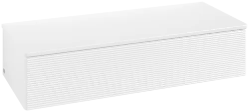 Bild von VILLEROY BOCH Antao Sideboard, mit Beleuchtung, 1 Auszug, 1200 x 268 x 500 mm, Front mit Struktur, White Matt Lacquer / White Matt Lacquer #L41100MT