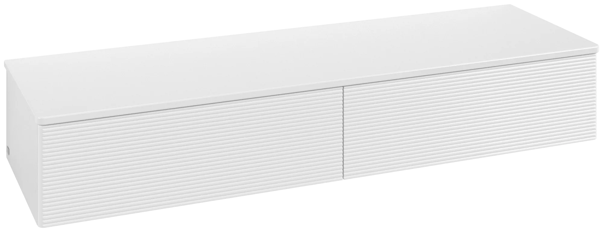 Bild von VILLEROY BOCH Antao Sideboard, mit Beleuchtung, 2 Auszüge, 1600 x 268 x 500 mm, Front mit Struktur, Glossy White Lacquer / Glossy White Lacquer #L42100GF