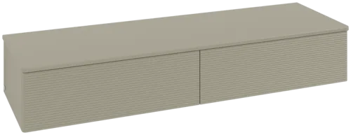 Bild von VILLEROY BOCH Antao Sideboard, mit Beleuchtung, 2 Auszüge, 1600 x 268 x 500 mm, Front mit Struktur, Stone Grey Matt Lacquer / Stone Grey Matt Lacquer #L42100HK