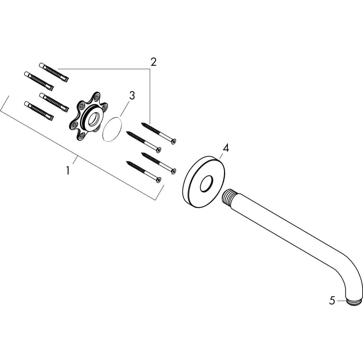 Picture of HANSGROHE Shower arm 38.9 cm Matt White 27413700