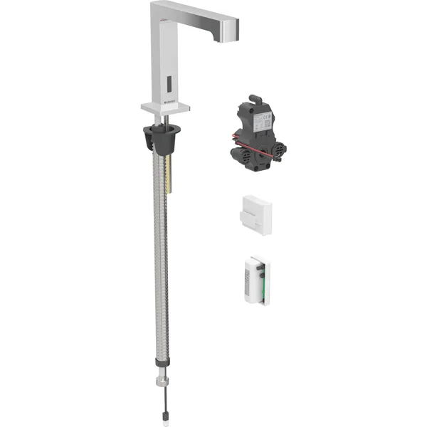 Bild von GEBERIT Brenta Waschtischarmatur Standmontage, Generatorbetrieb, für UP-Funktionsbox #116.196.SN.1 - Optik Edelstahl / gebürstet, easy-to-clean-beschichtet