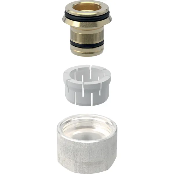 Bild von GEBERIT FlowFit Anschlussverschraubung für Eurokonus, für Systemrohre ML / PB #619.056.00.1 - vernickelt