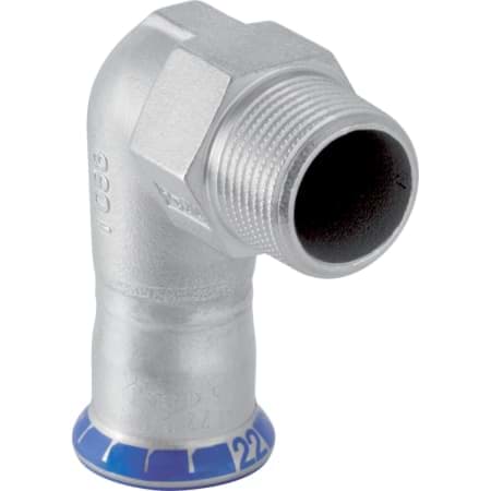 Bild von GEBERIT Mapress Edelstahl Übergangswinkel 90° mit Außengewinde (LABS-frei) #83835
