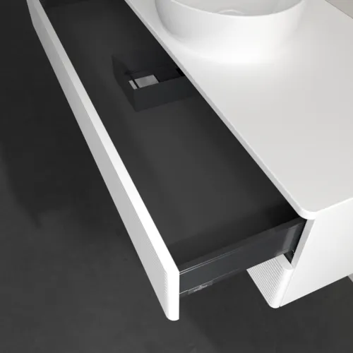 Bild von VILLEROY BOCH Antao Waschbeckenunterschrank, 2 Auszüge, 1200 x 360 x 500 mm, Front mit Struktur, White Matt Lacquer / White Matt Lacquer #K21110MT