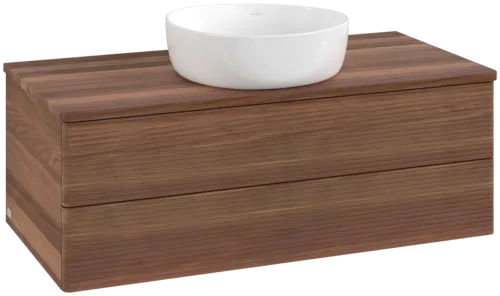 Bild von VILLEROY BOCH Antao Waschbeckenunterschrank, 2 Auszüge, 1000 x 360 x 500 mm, Front mit Struktur, Warm Walnut / Warm Walnut #K20112HM