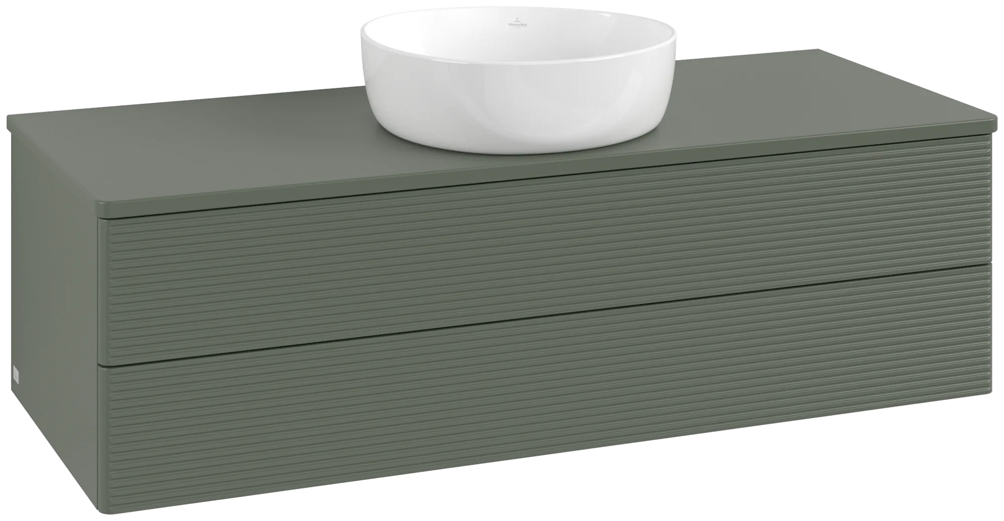 Bild von VILLEROY BOCH Antao Waschbeckenunterschrank, 2 Auszüge, 1200 x 360 x 500 mm, Front mit Struktur, Leaf Green Matt Lacquer / Leaf Green Matt Lacquer #K21110HL