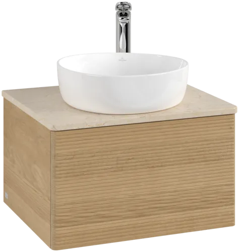 Bild von VILLEROY BOCH Antao Waschbeckenunterschrank, 1 Auszug, 600 x 360 x 500 mm, Front mit Struktur, Honey Oak / Botticino #K29153HN