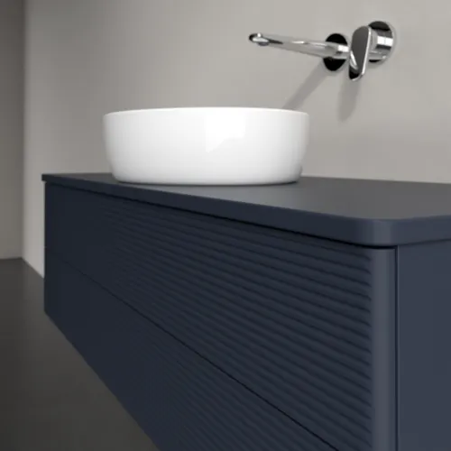 Bild von VILLEROY BOCH Antao Waschbeckenunterschrank, 2 Auszüge, 1200 x 360 x 500 mm, Front mit Struktur, Midnight Blue Matt Lacquer / Midnight Blue Matt Lacquer #K21110HG