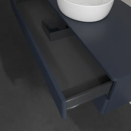 Bild von VILLEROY BOCH Antao Waschbeckenunterschrank, 2 Auszüge, 1200 x 360 x 500 mm, Front mit Struktur, Midnight Blue Matt Lacquer / Midnight Blue Matt Lacquer #K21110HG