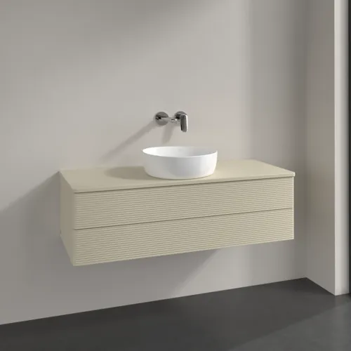 Bild von VILLEROY BOCH Antao Waschbeckenunterschrank, 2 Auszüge, 1200 x 360 x 500 mm, Front mit Struktur, Silk Grey Matt Lacquer / Silk Grey Matt Lacquer #K21110HJ