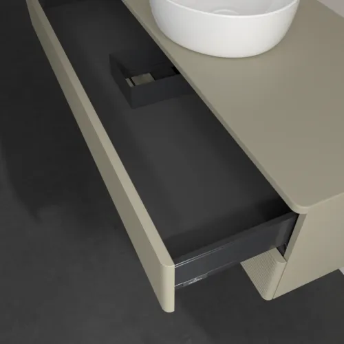 Bild von VILLEROY BOCH Antao Waschbeckenunterschrank, 2 Auszüge, 1200 x 360 x 500 mm, Front mit Struktur, Stone Grey Matt Lacquer / Stone Grey Matt Lacquer #K21110HK